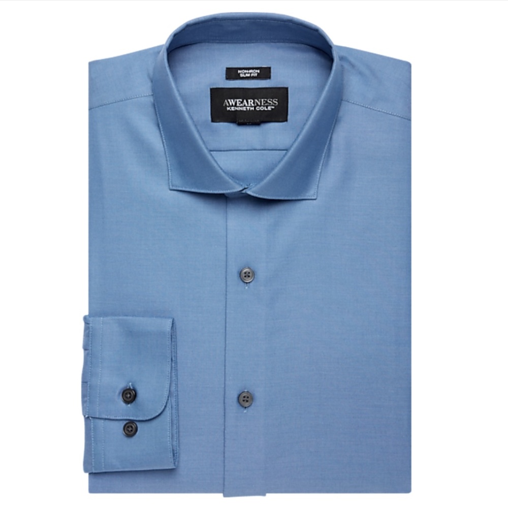 Awearness Kenneth Cole Sky Blue Dress Shirt